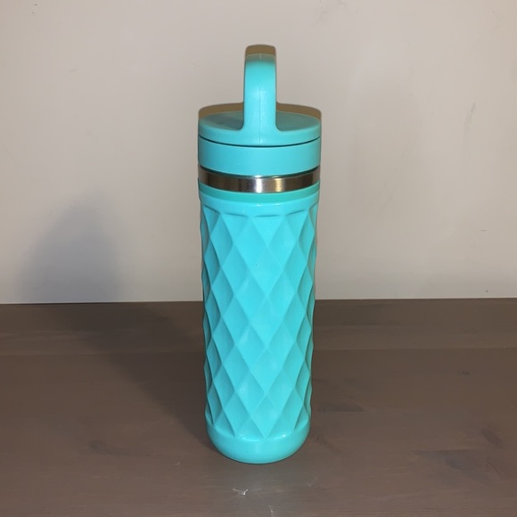 David’s Tea Robin’s Egg Blue Geometric Tumbler with Strainer - Picture 3 of 9
